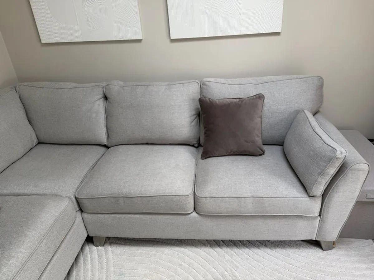 Corner group sofa with chaise and footstool - Image 3
