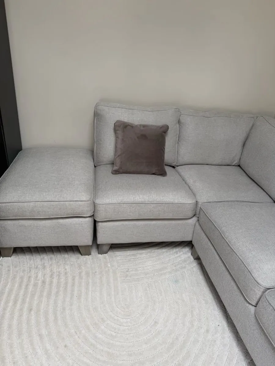 Corner group sofa with chaise and footstool - Image 2
