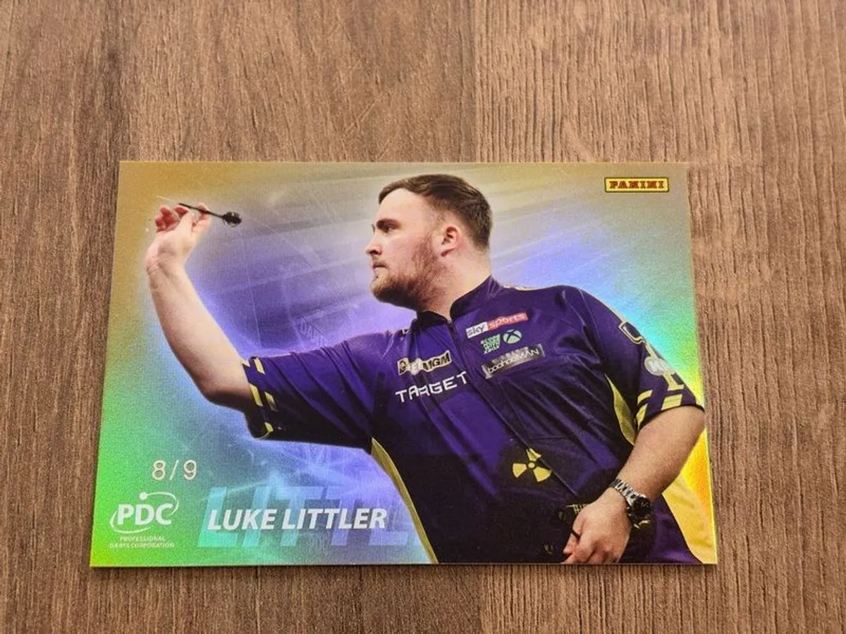 2025 Panini PDC Darts Luke Littler 8/9 Gold Case Hit - Image 1