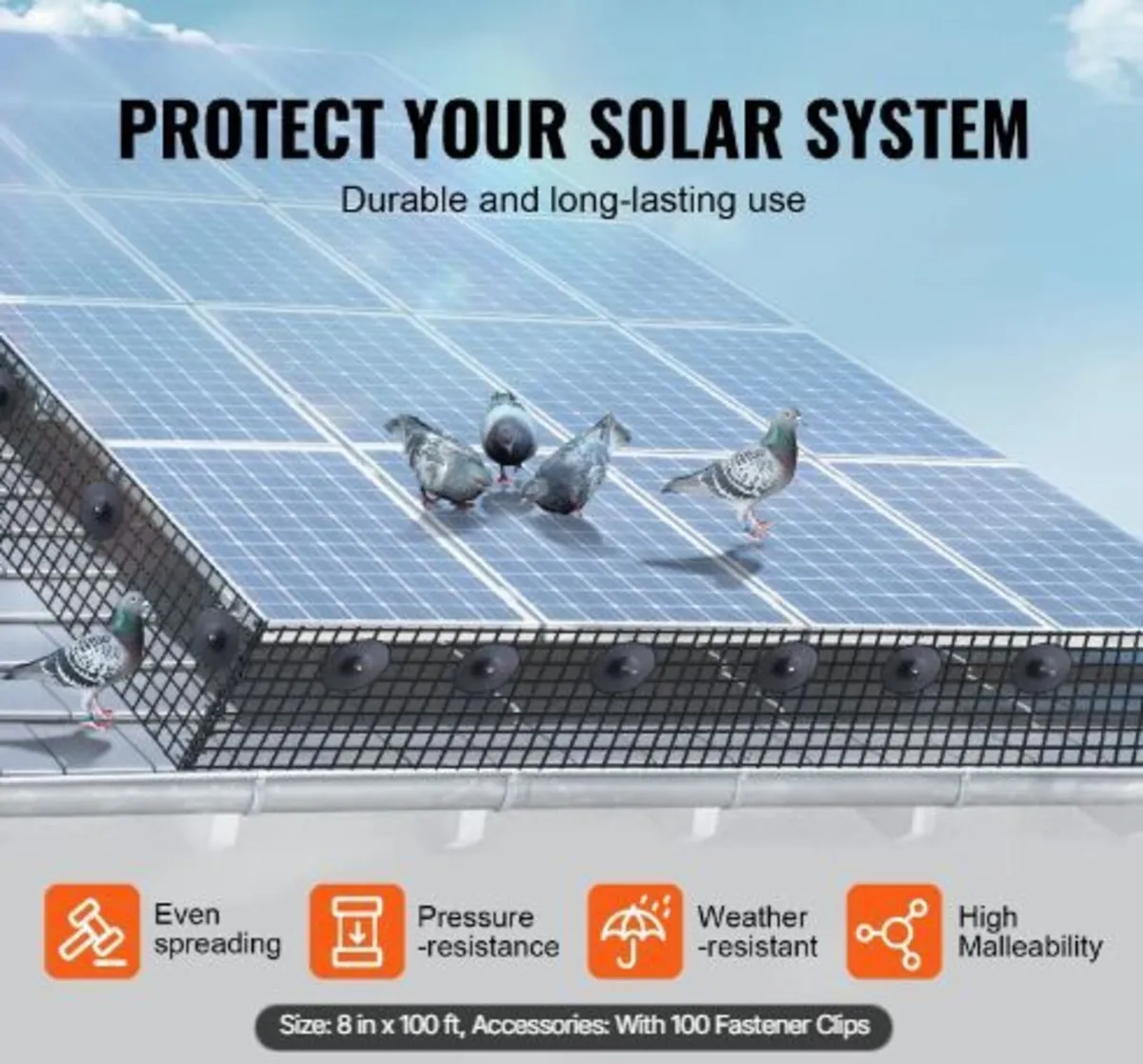 20 x 3048 cm Solar Panel Bird Guard - Image 2