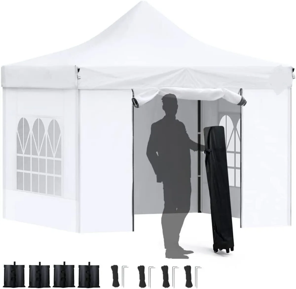 Gazebo Tent 3x3m with 4 Sides Garden Party Tent - Image 2