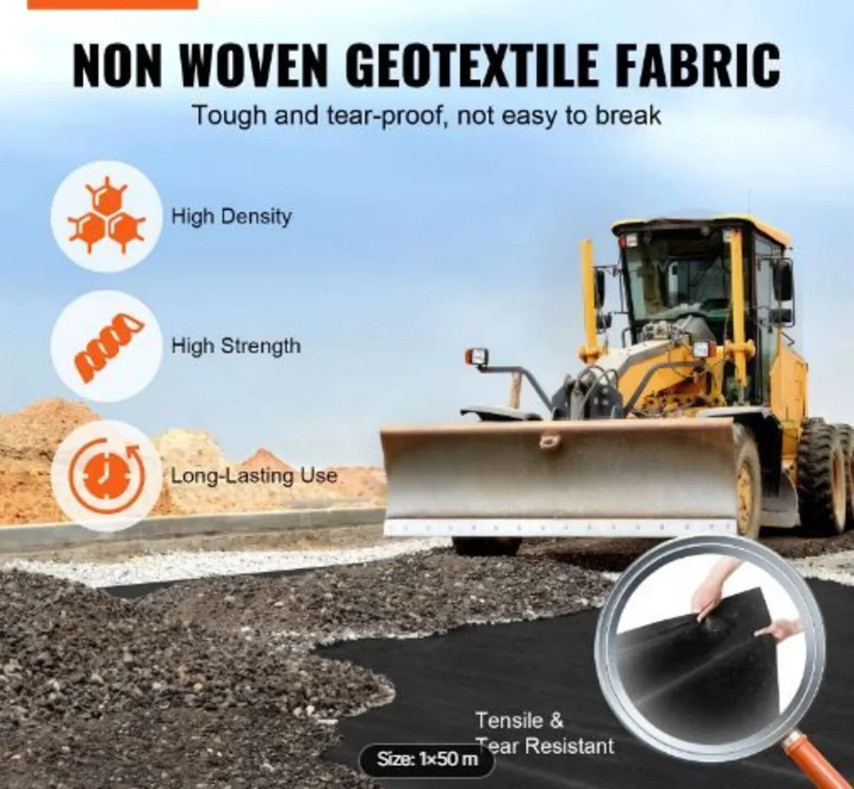 Driveway Fabric, 1 x 50 m Non Woven - Image 3