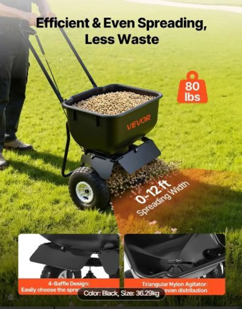 Push Lawn Spreader, 3.6m Spreading Width - Image 2