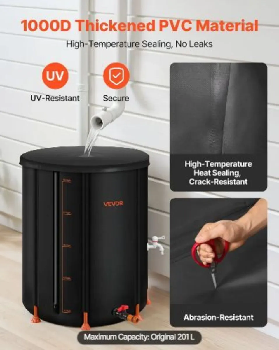 Collapsible Rain Barrel, 201 L Portable Rain Wate - Image 2