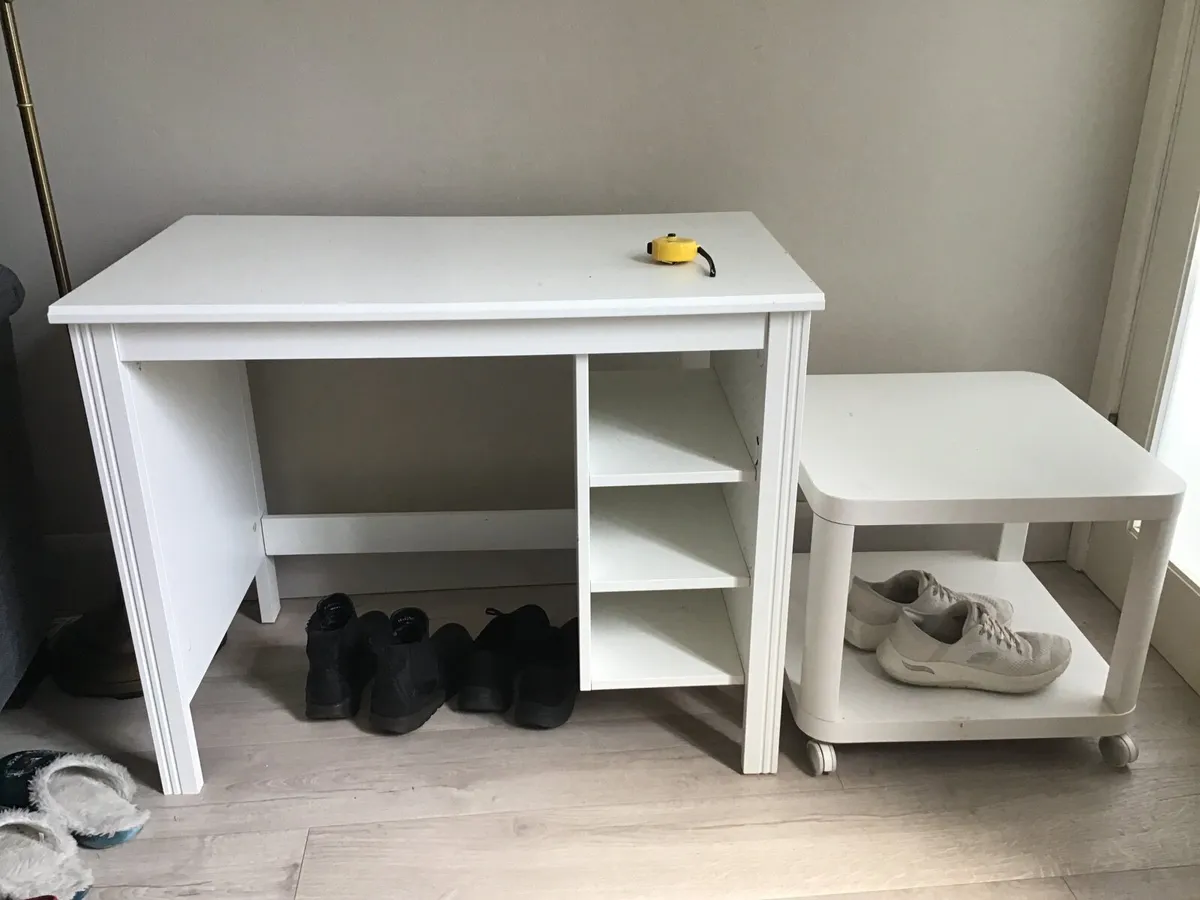 FREE -  white desk and coffee table - Image 1