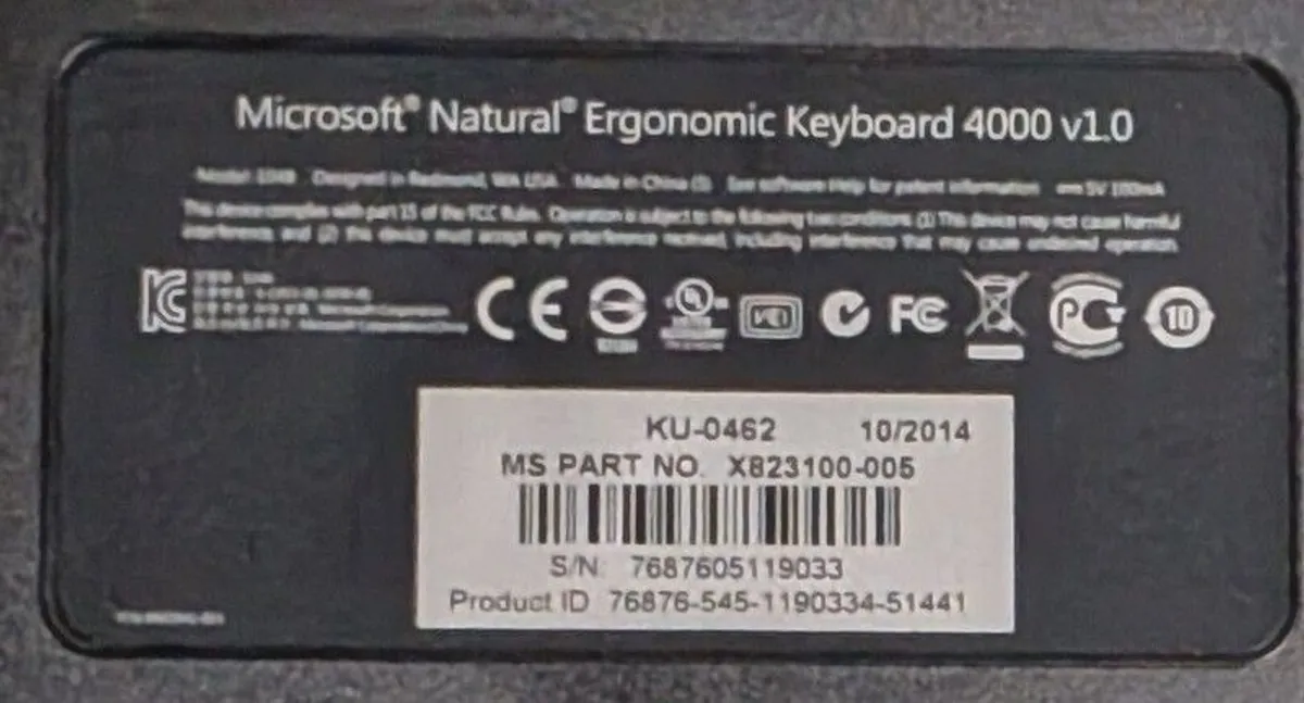 Microsoft Natural Ergonomic Keyboard 4000 UK Layout  Like New Condition - Image 3