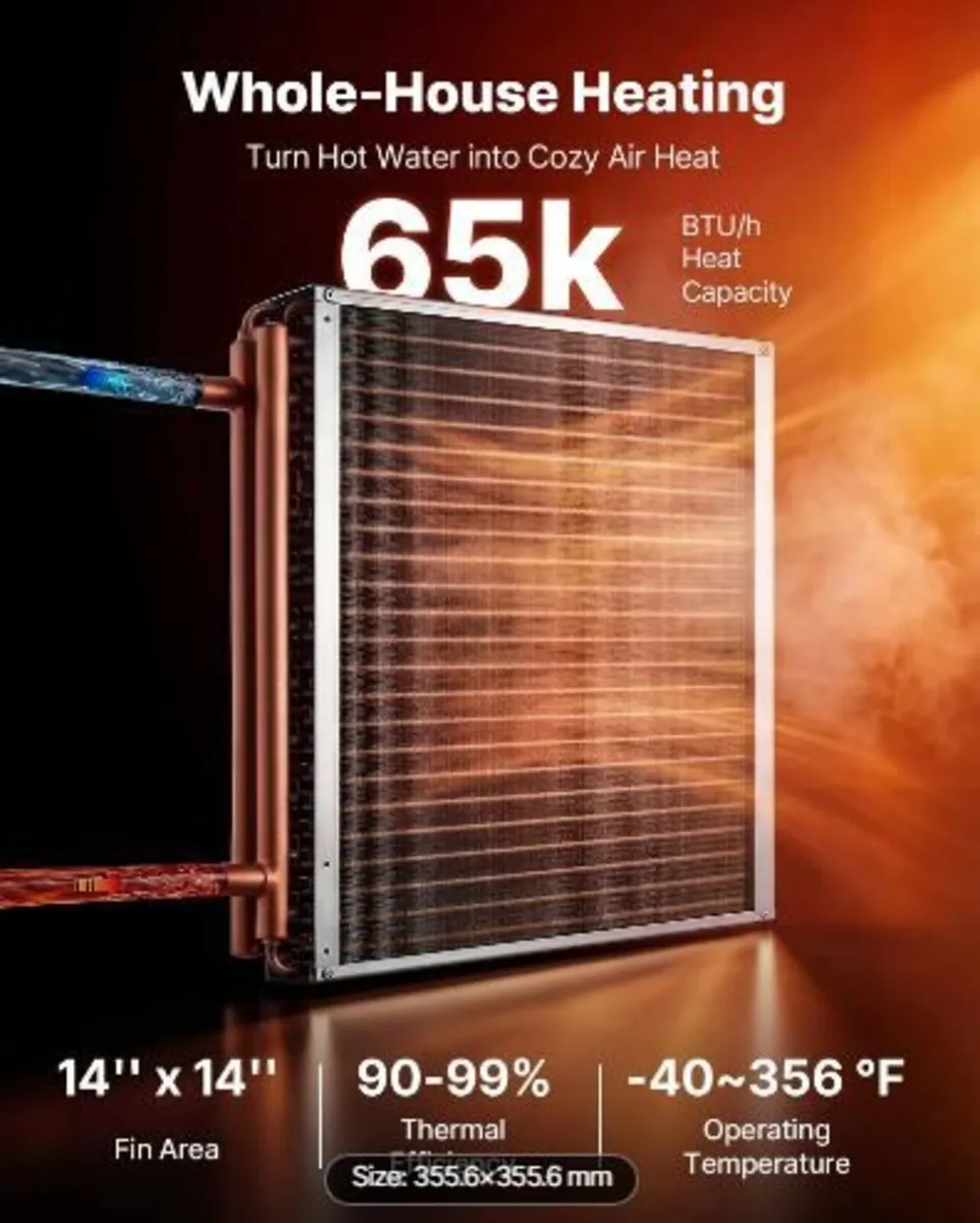 Water to Air Heat Exchanger, 356 x 356 mm - Image 3