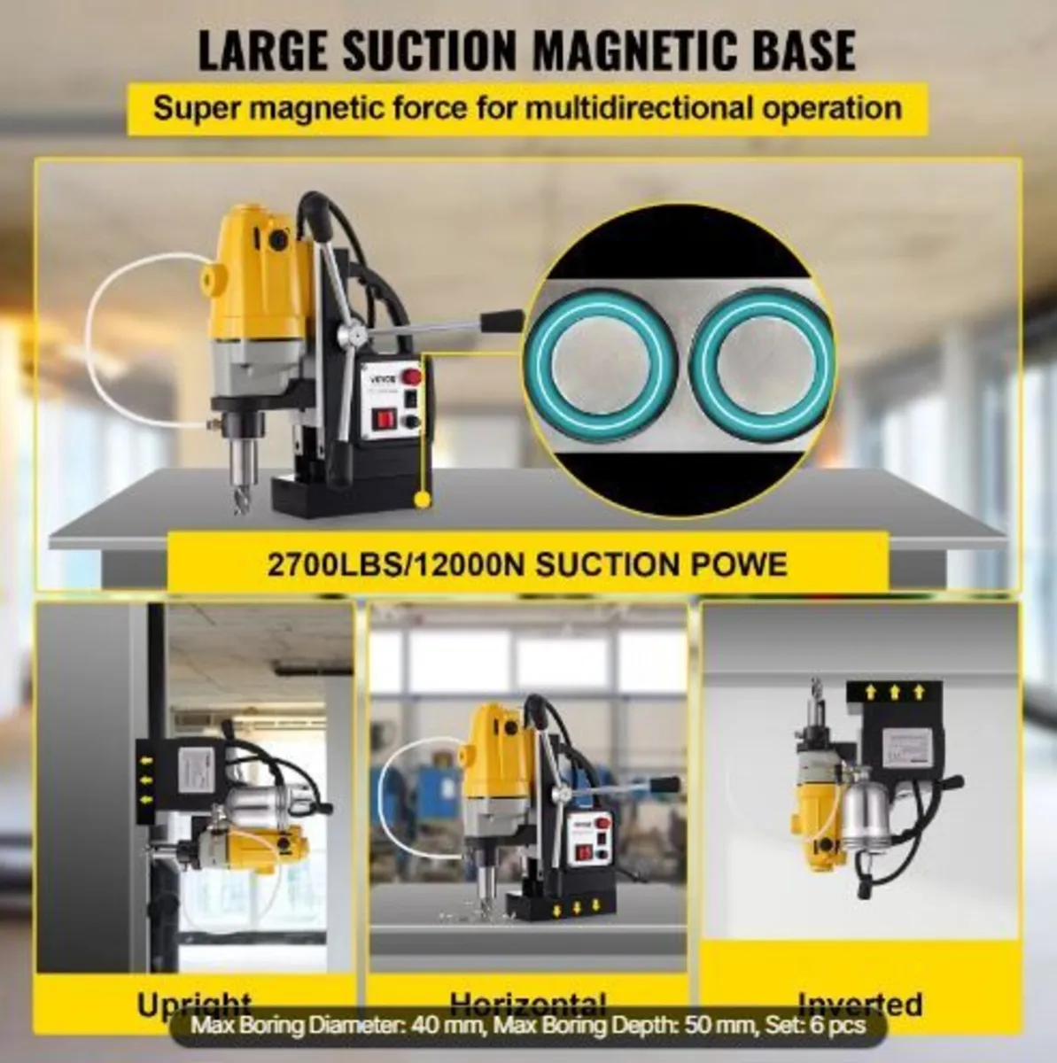 1100W Magnetic Drill Press 12000 N Magnet - Image 2