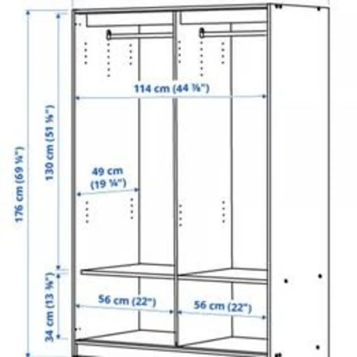 Ikea Kleppstad Wardrobe with sliding doors - Image 3
