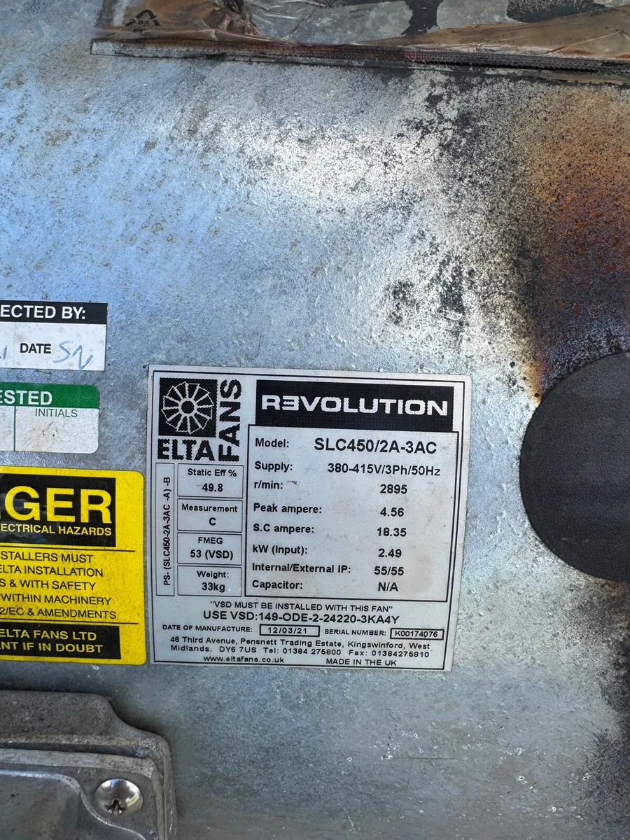 Revolution SLC450/2A 2.5kw extraction fan - Image 2