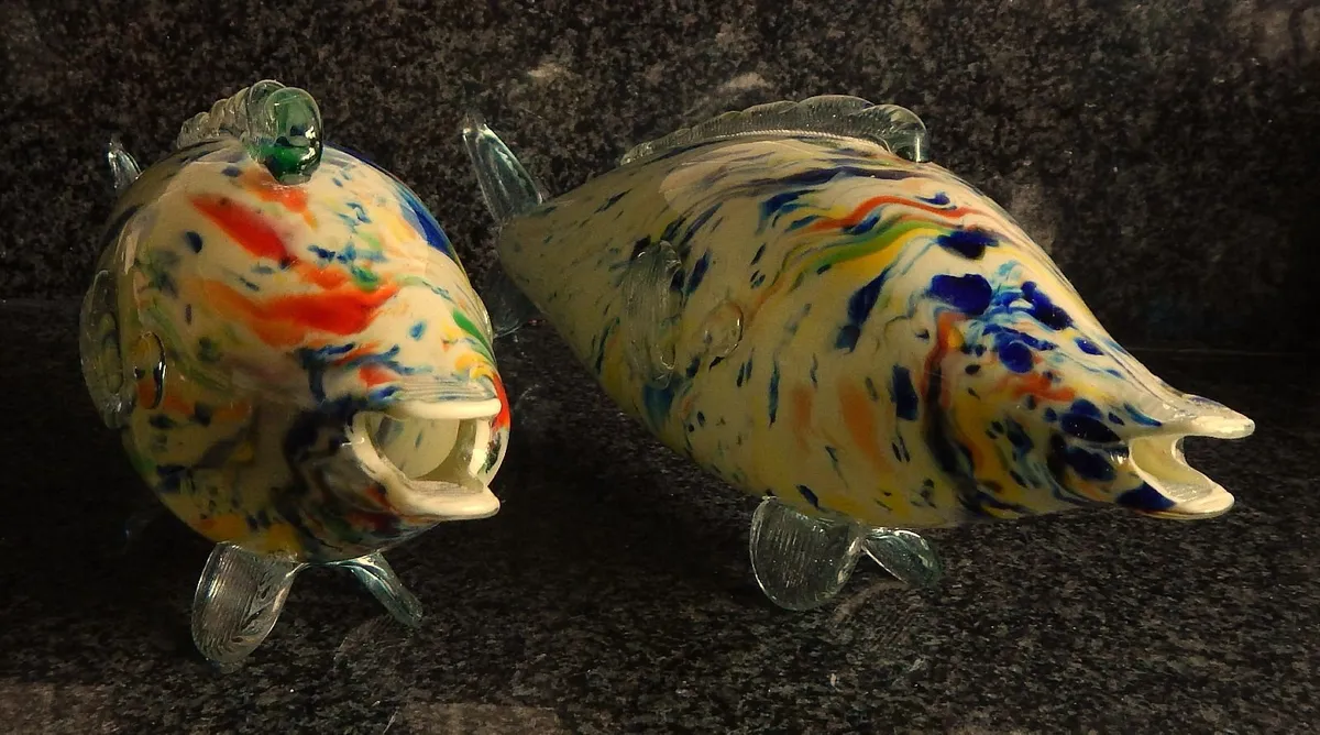 2 Vintage Hand Made Glass Fish - Image 4