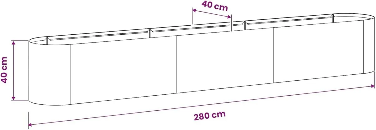 Large Metal Raised Garden Bed 280cm Weatherproof P - Image 2