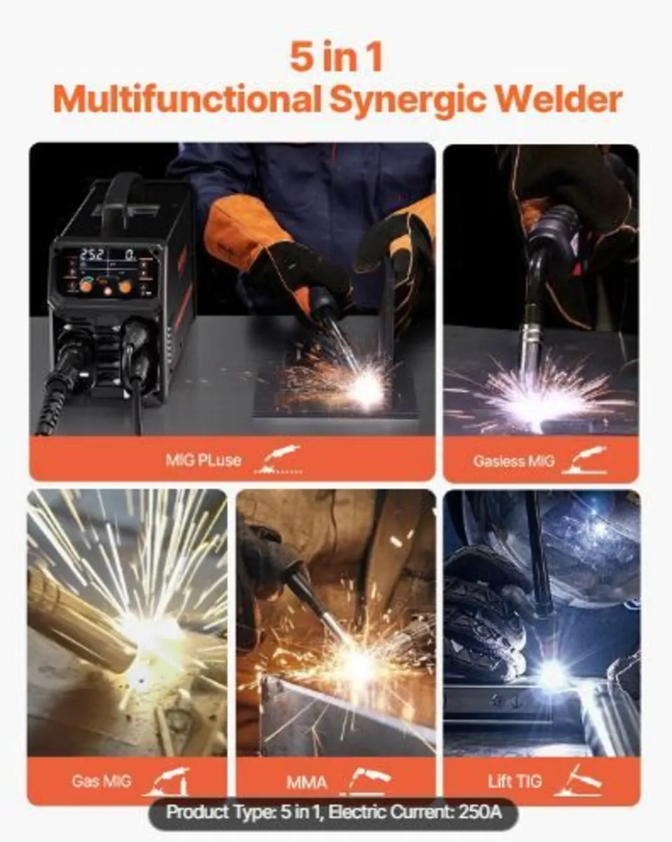 Pro MIG Welder, 250Amp Pluse Mig Welding Machine - Image 3