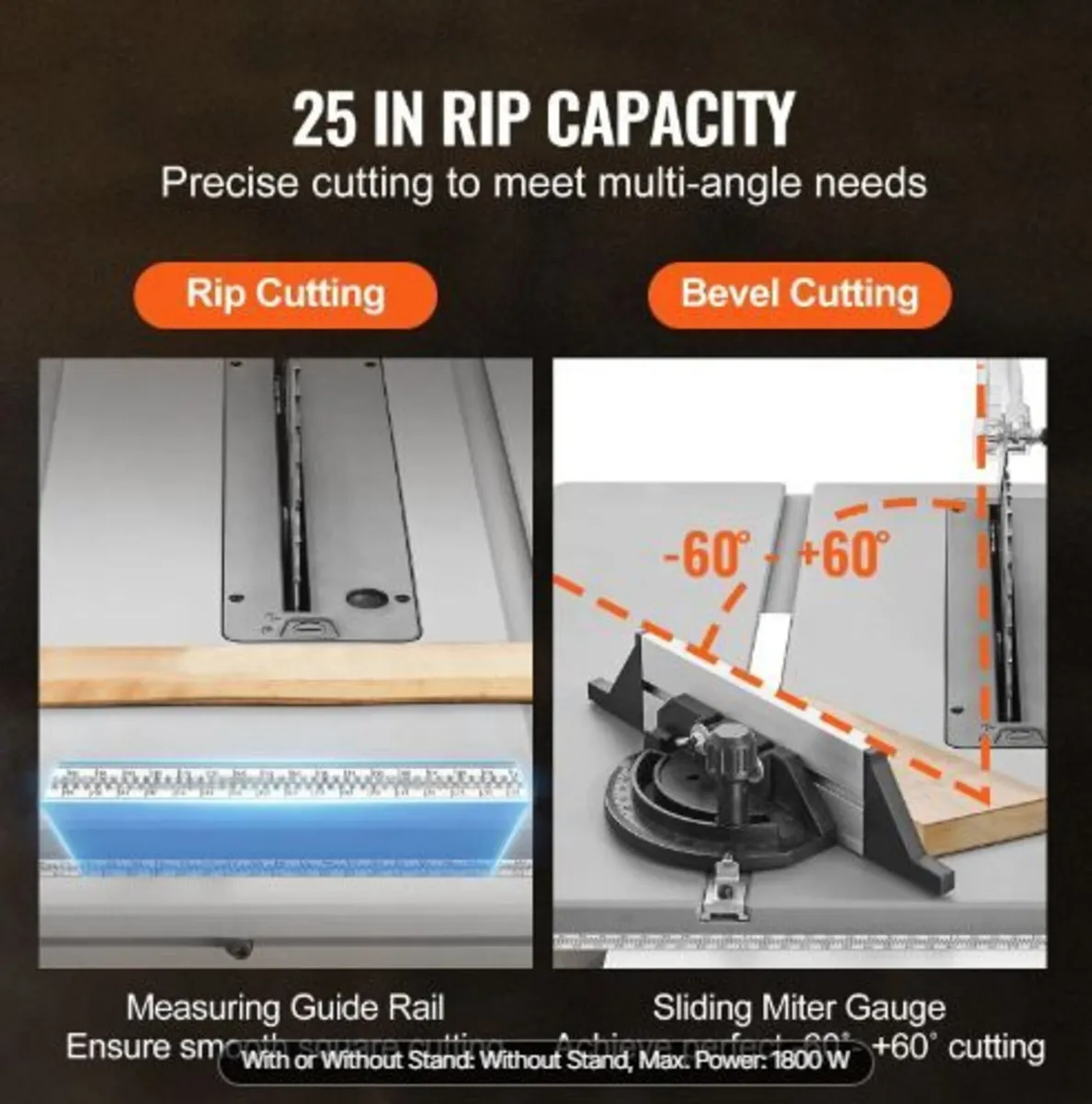 1800 W Table Saw Electric Cutting Machine - Image 2