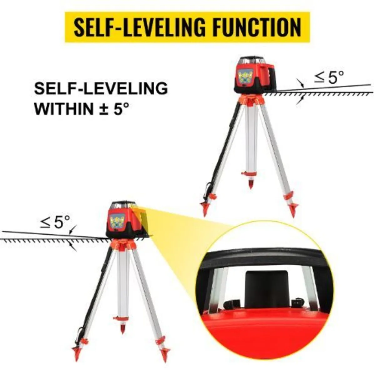 Red Rotary Laser Level Self Leveling Measuring - Image 2