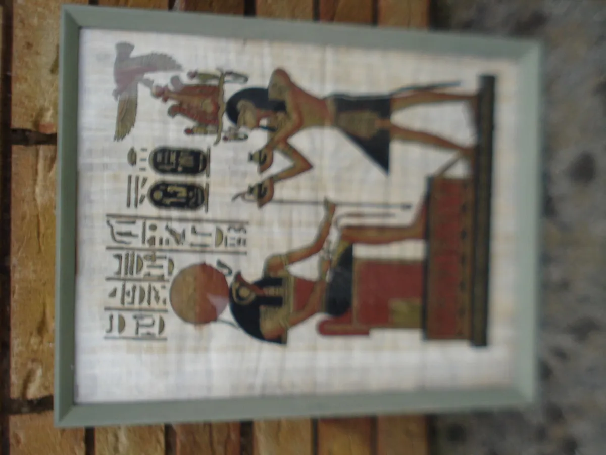 FRAMED PRINT EGYPTIAN HIEROGLYPHICS. - Image 3