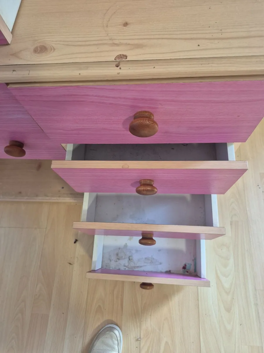 Chest of Drawers Pink & Pine - Image 3