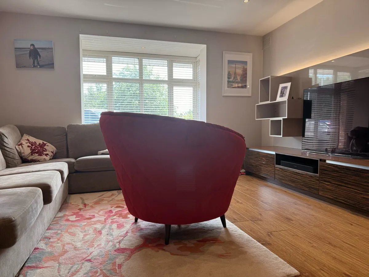 Red Swivel Accent chair - Image 3
