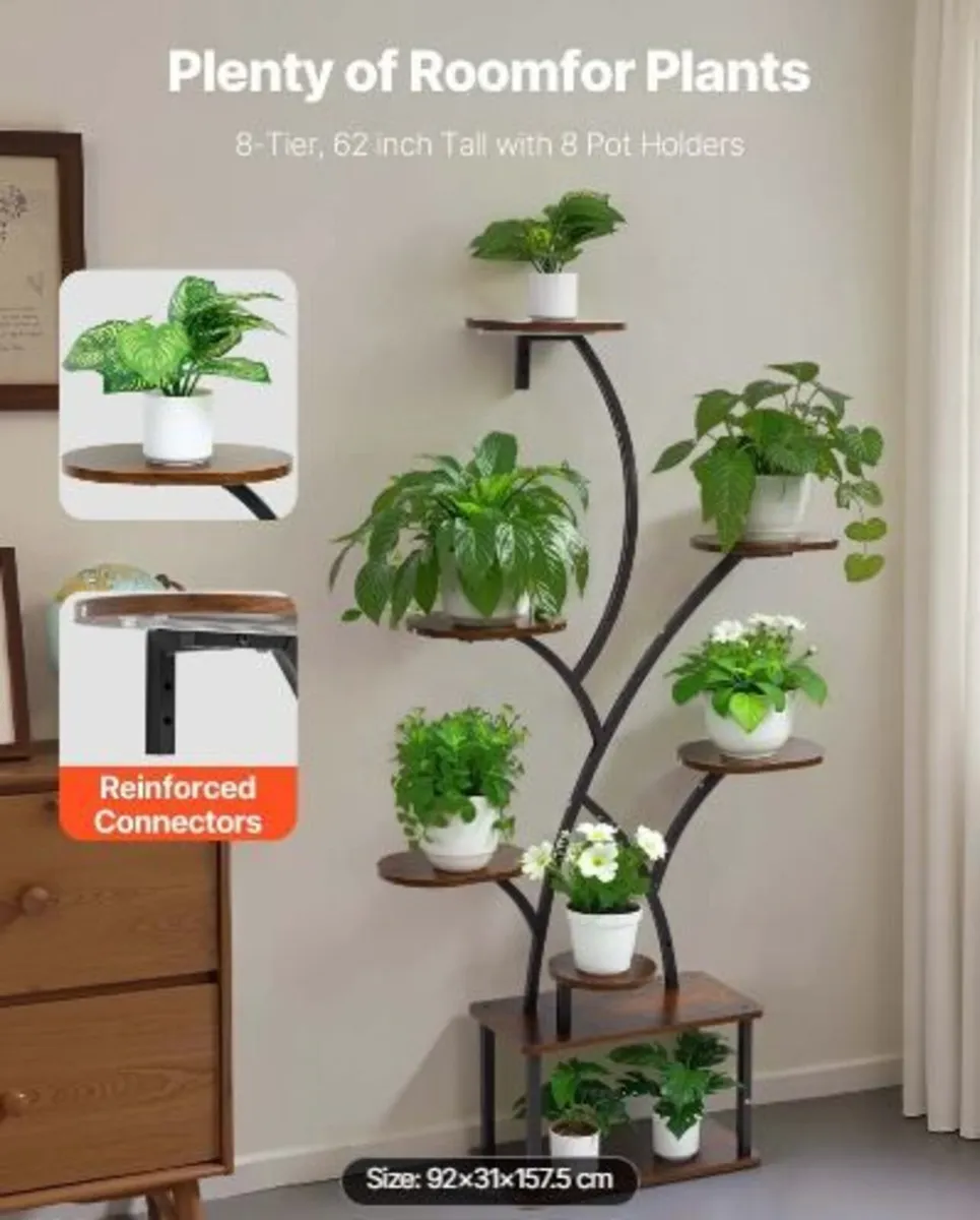 Plant Stand Indoor with Grow Lights, 157.5cm - Image 3