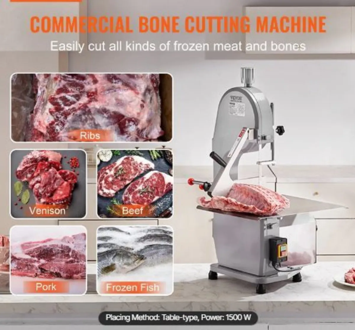 1500W Commercial Electric Meat Bandsaw - Image 2