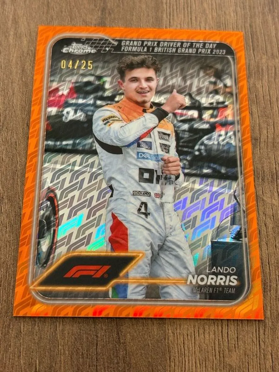 Lando Norris 2024 Topps Chrome F1 Logo Orange /25 Refractor Formula 1 SSP #168 - Image 1