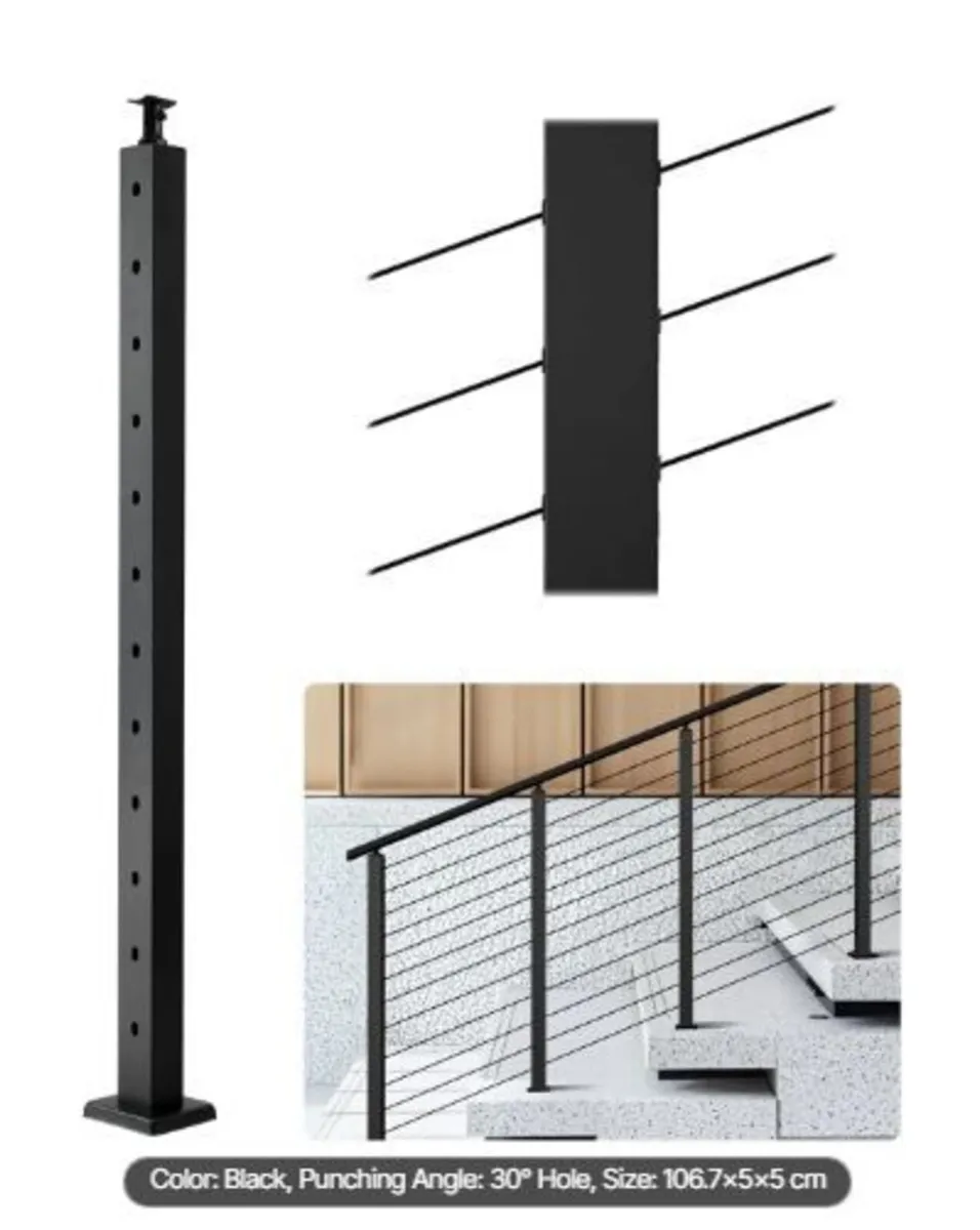 Cable Railing Post, 42x2x2 Inch - Image 1
