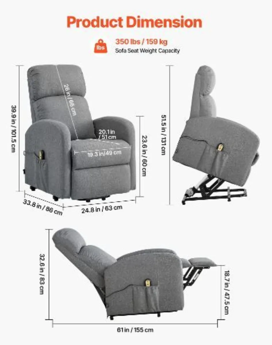 Power Lift Recliner Chair, Electric Lift - Image 4