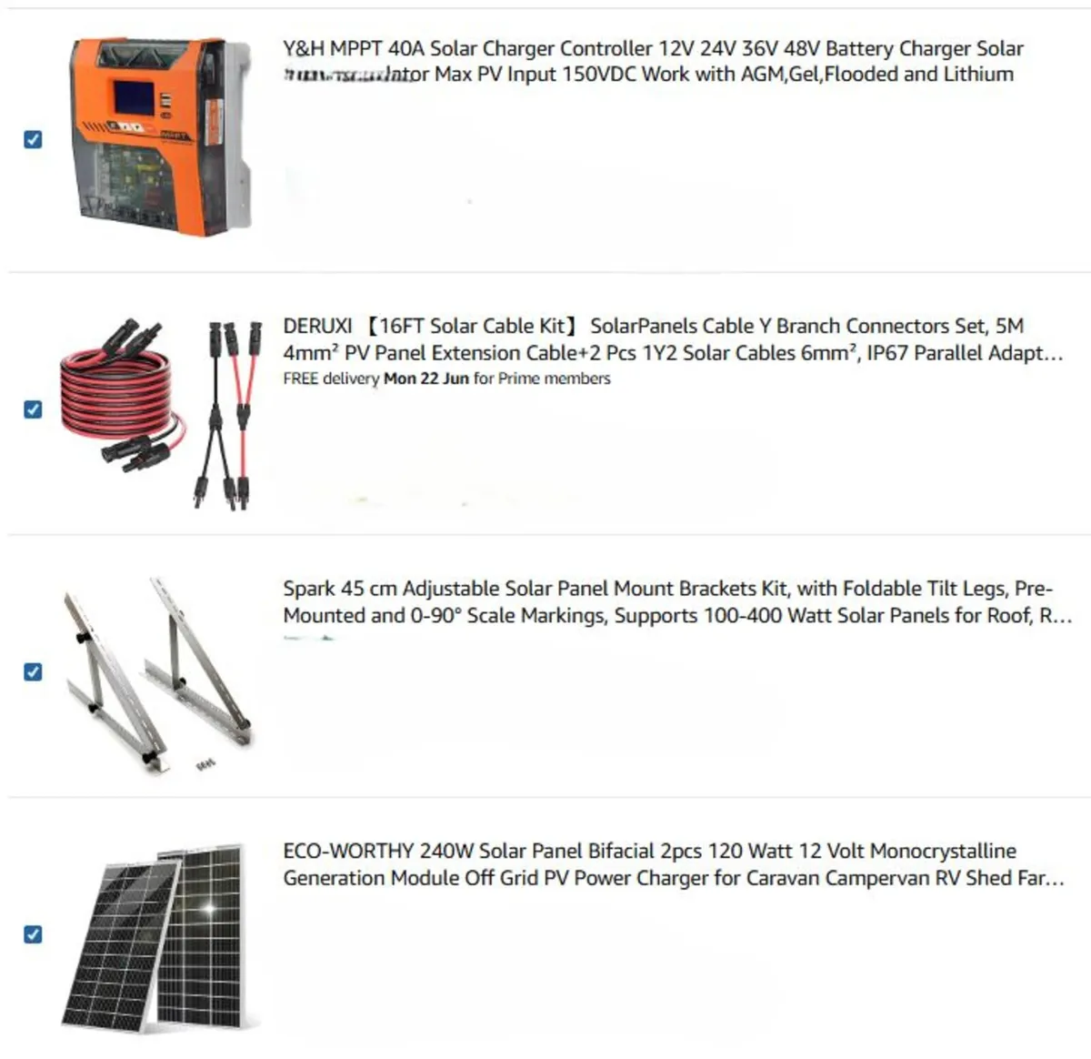 Solar Panels and Equipment for Off Grid