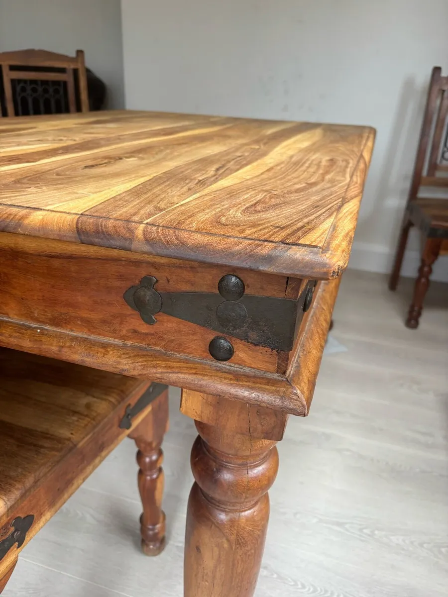 Teak Kitchen Table with 6 chairs for Sale - Image 3
