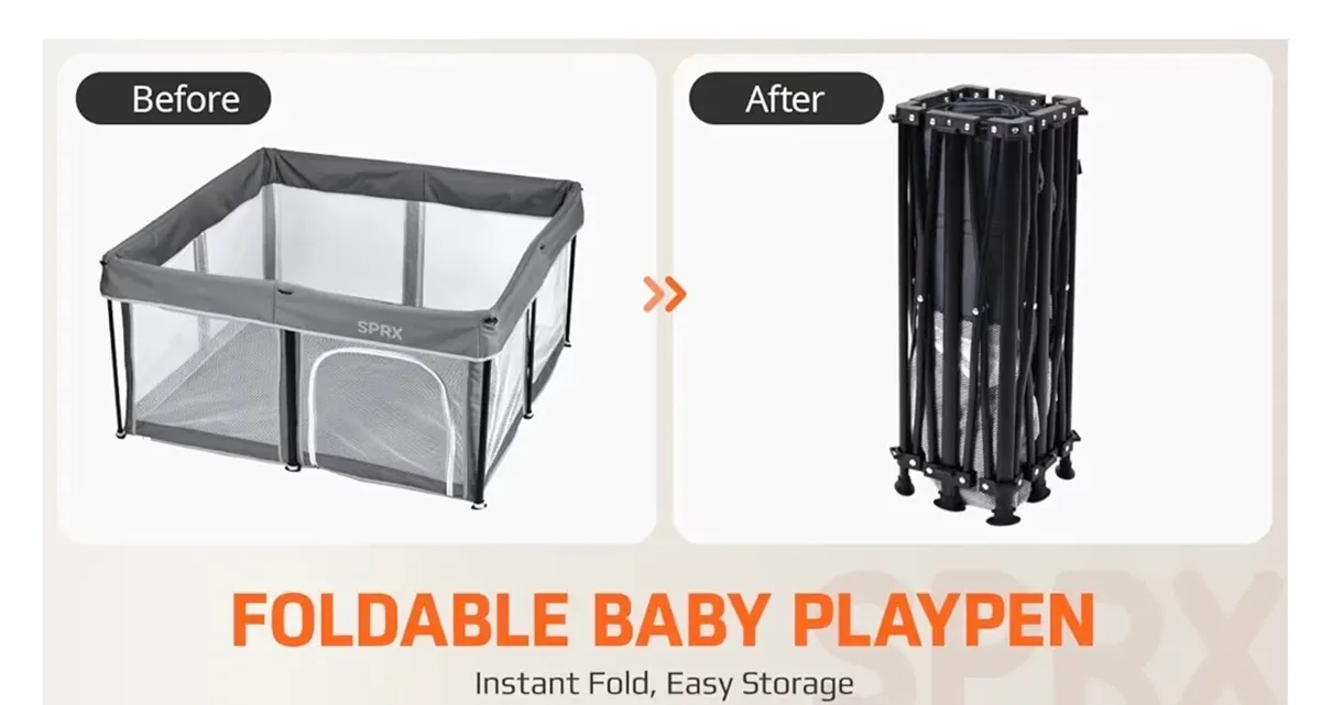 Foldable baby playpen with mat - Image 4