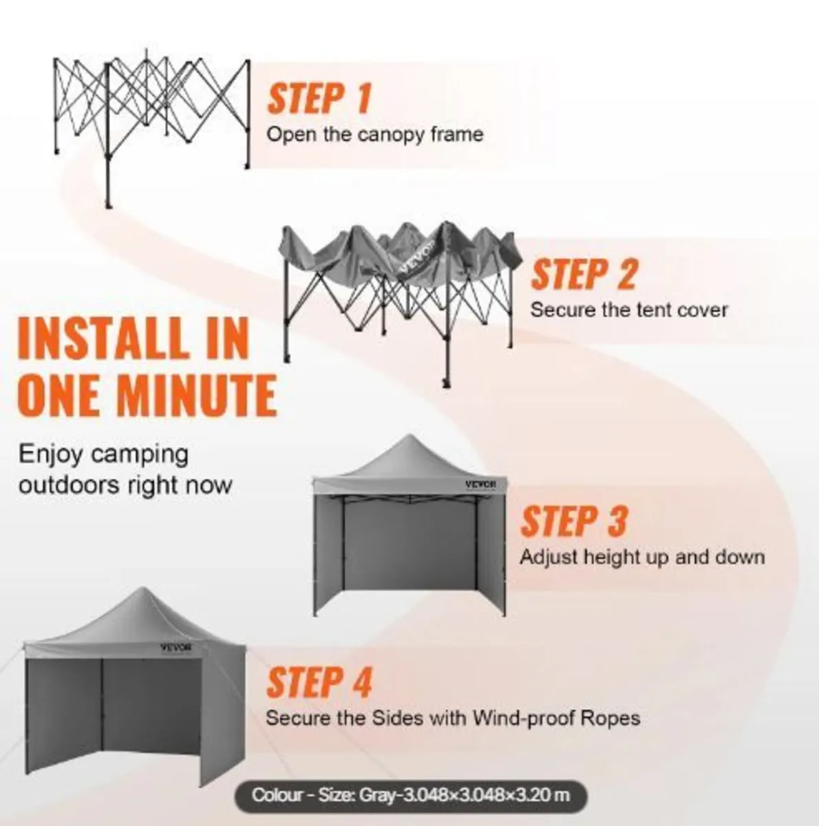 Pop Up Canopy Tent Outdoor Gazebo Tent - Image 4