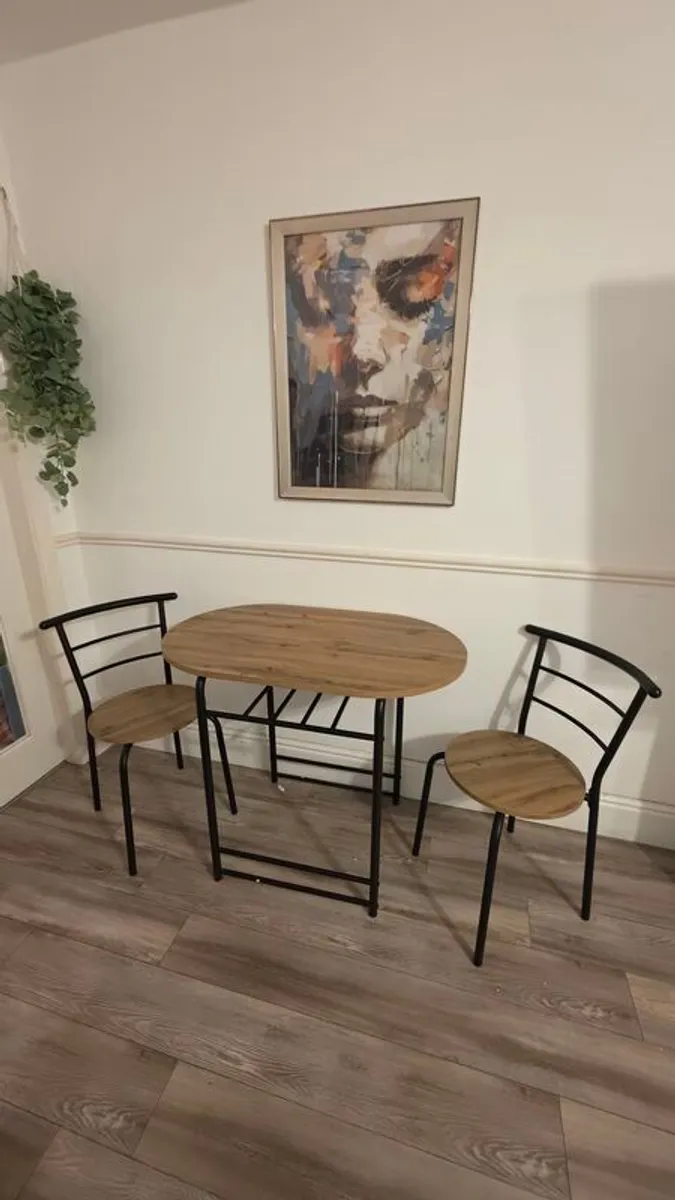Compact Dining / Coffee Table & 2 Chairs Set - Image 1