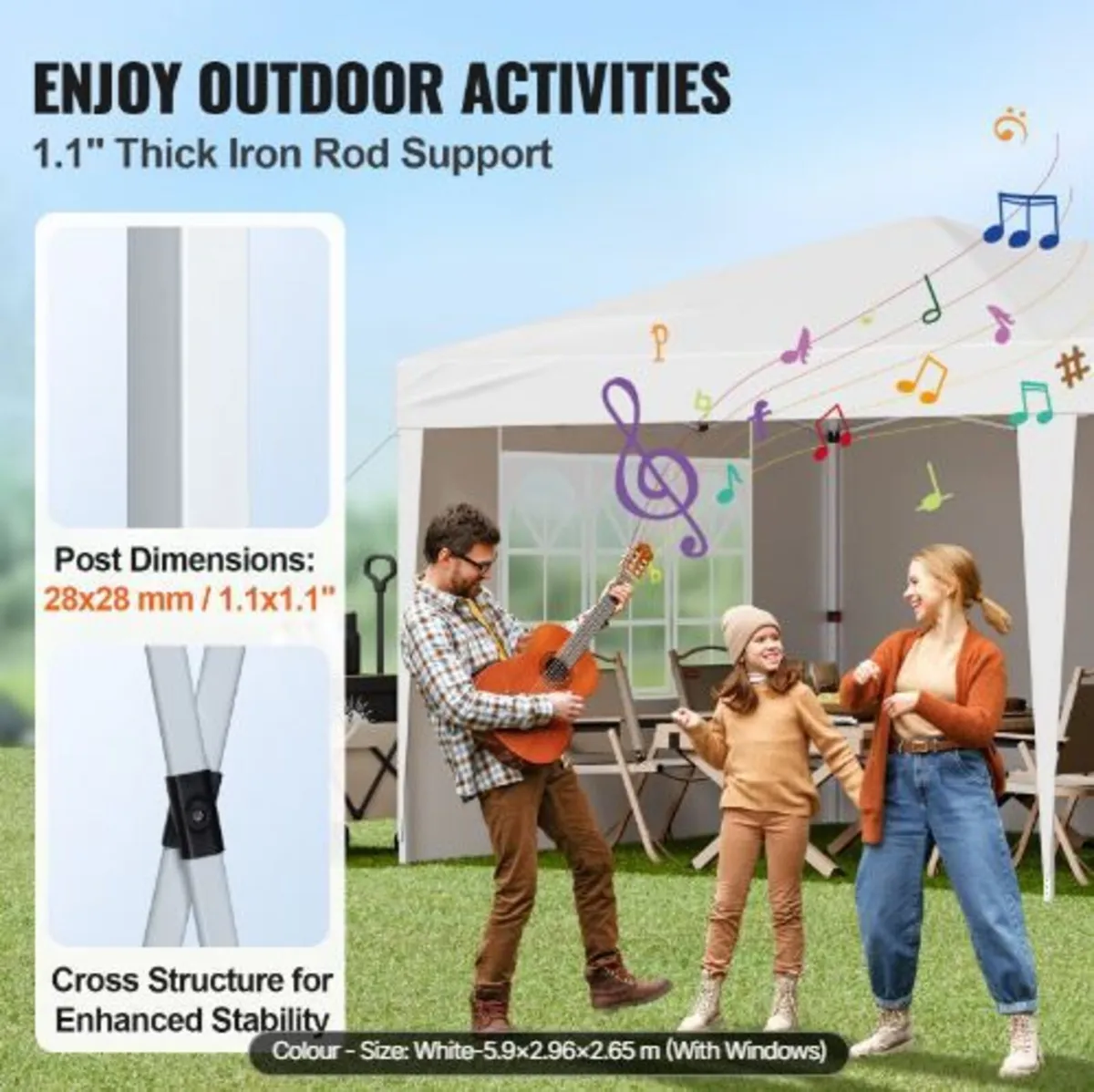 Pop Up Canopy, 5.9 x 2.96 m Instant Canopy - Image 3