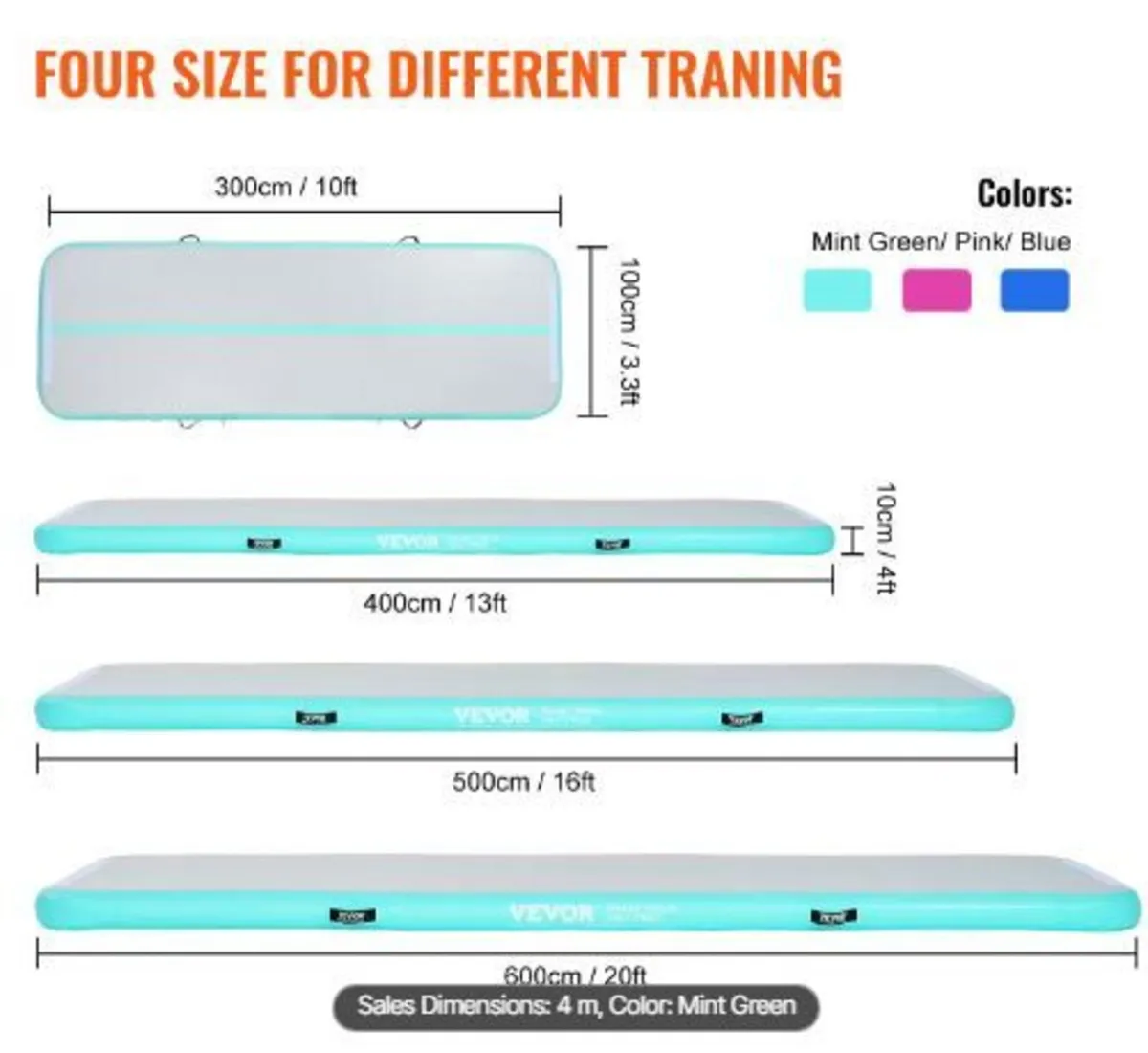 4 m Air Track Inflatable Training Tumbling - Image 2