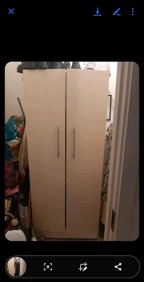 2 high gloss wardrobes - Image 1