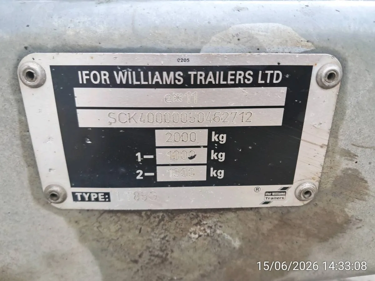 Ifor Williams 8'x5' twin axle dropside trailer. - Image 2