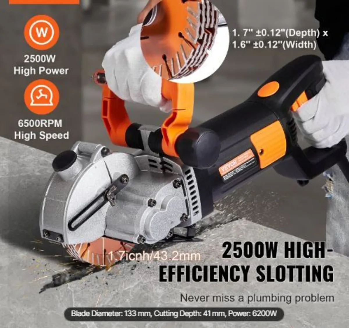 Electric Wall Chaser, Wall Groove Cutting Machine - Image 2