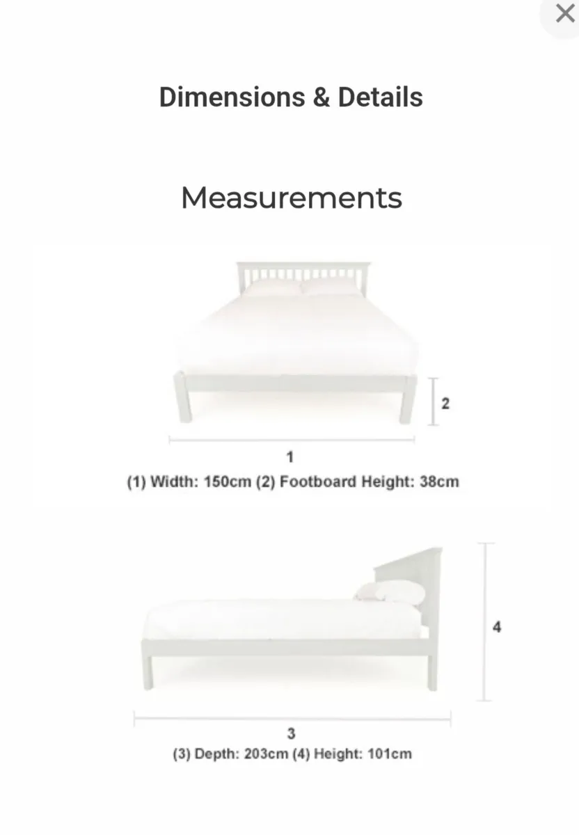 Bed Frame Double - Navy - Image 2