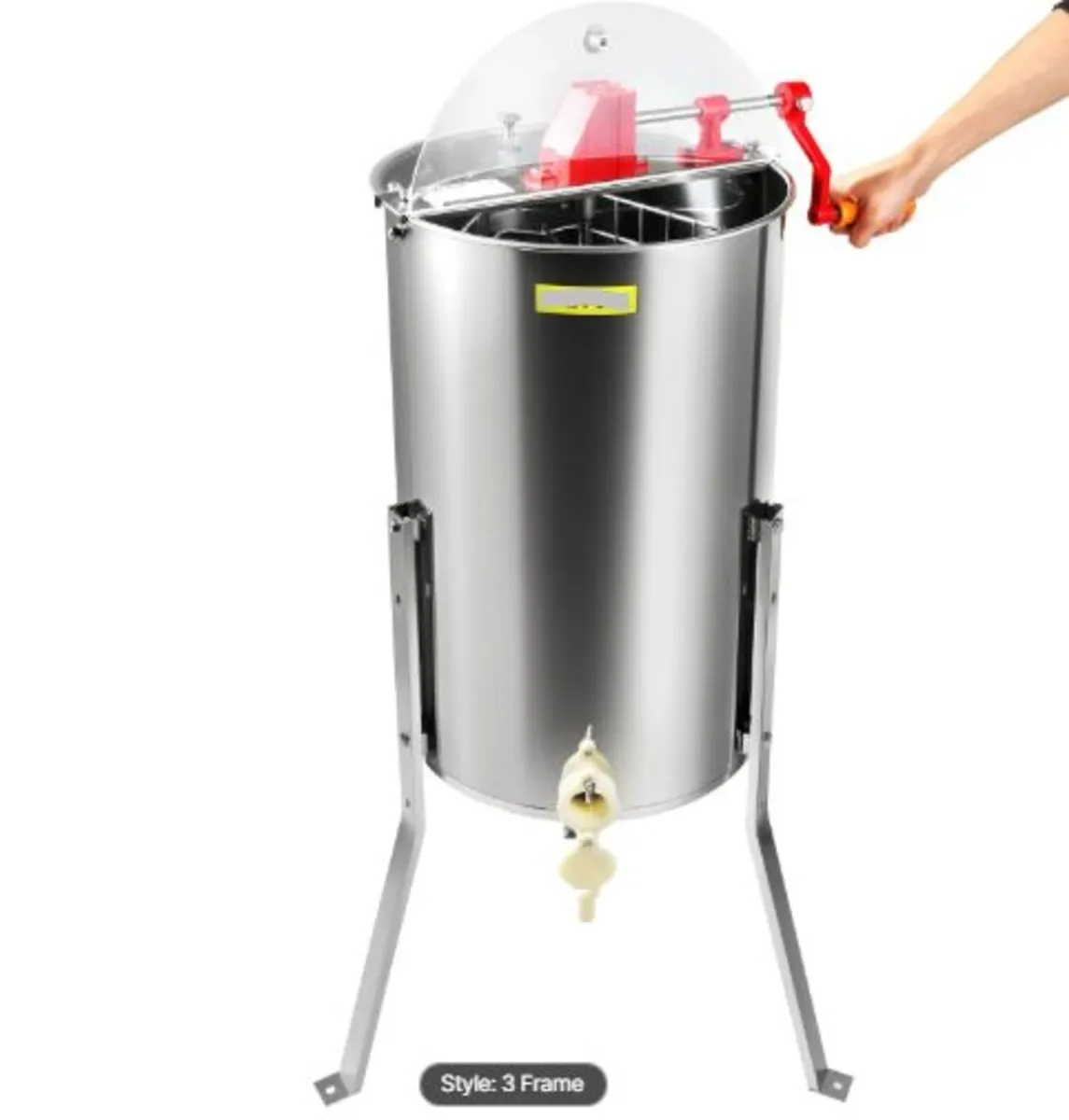 Manual Honey Extractor, 3 Frames Honey Spinner - Image 3