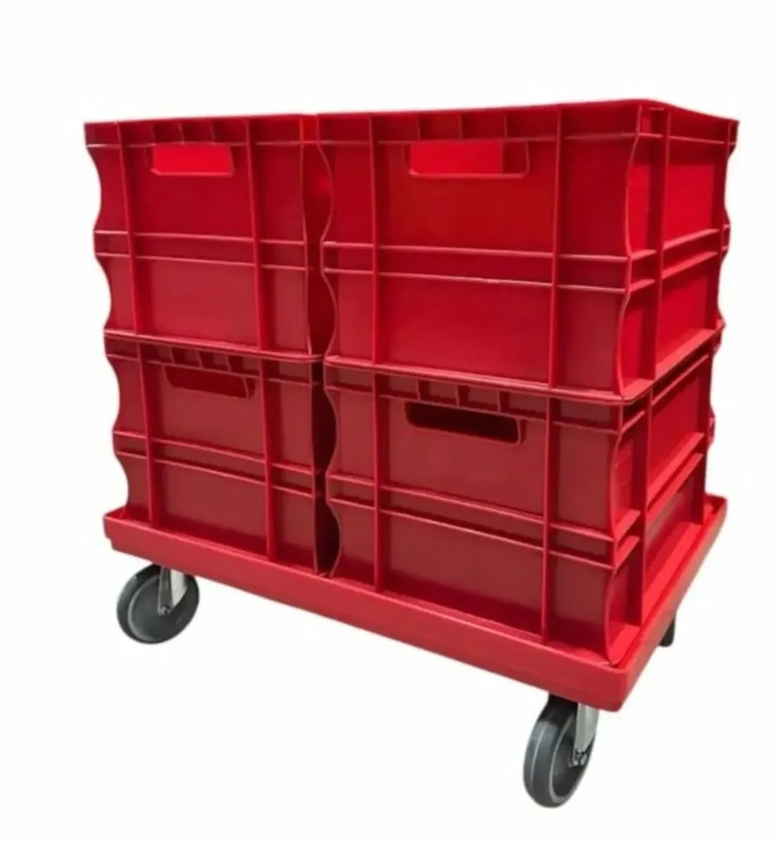 Packs of plastic dollys on wheels - Image 1