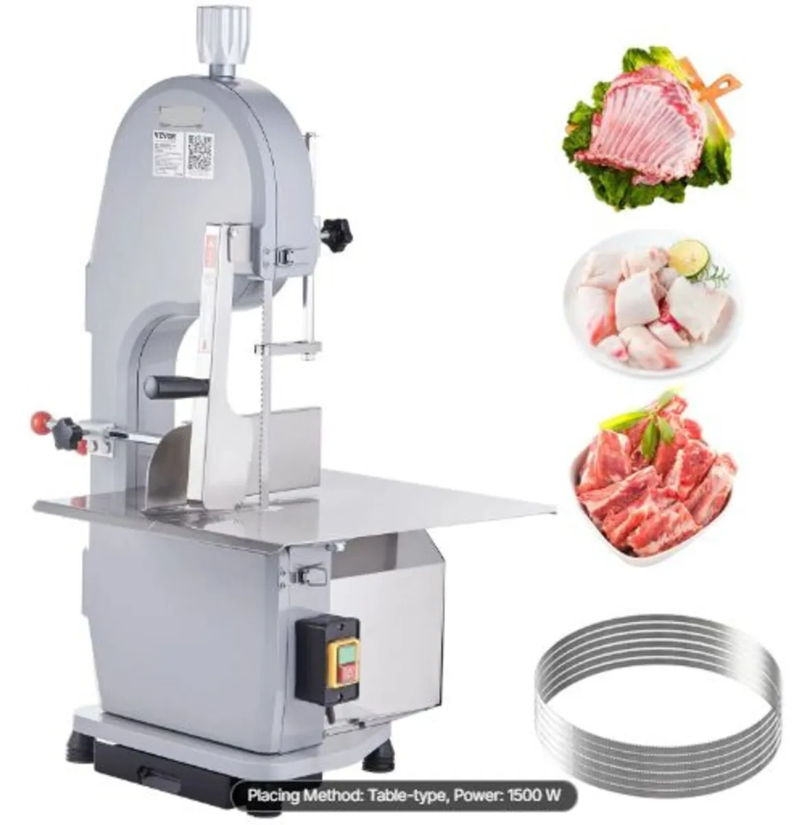 1500W Commercial Electric Meat Bandsaw Stainless - Image 1