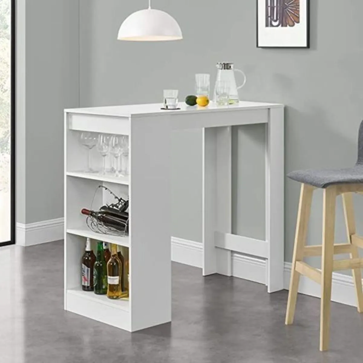 Kitchen Bar Table with Shelving | Elegant Home Ent - Image 2