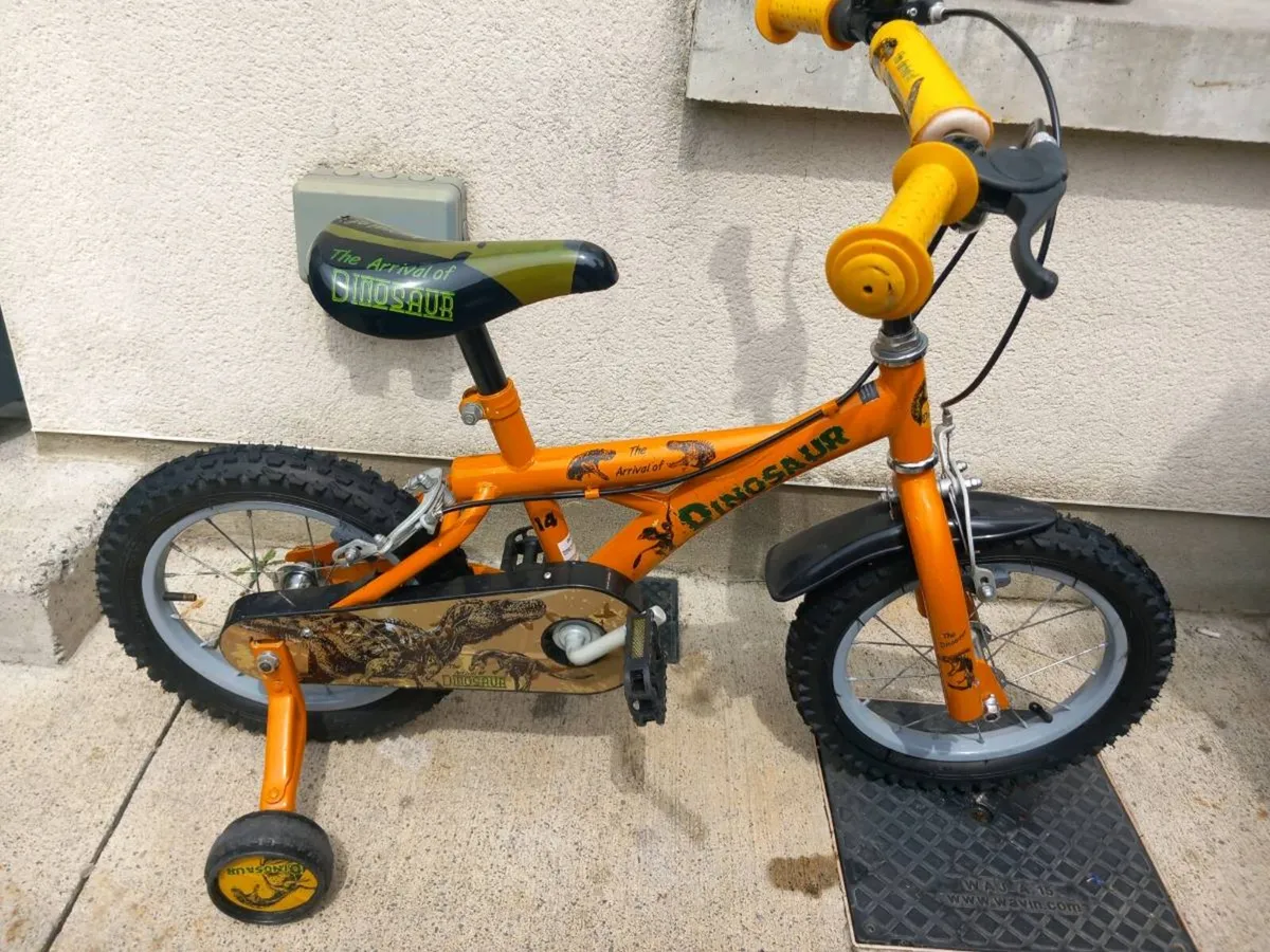 Kids dinosaur bike size 14 inch wheels - Image 1