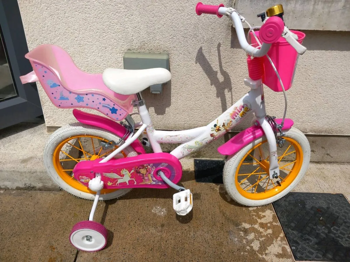 mia and me Kids bike size 14 inch wheels - Image 1