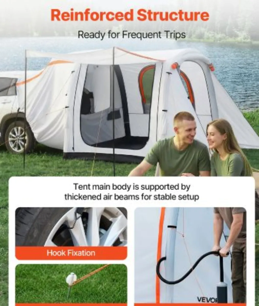 Inflatable SUV Tent with Awning, 2.44 x 2.04m 3 - Image 2