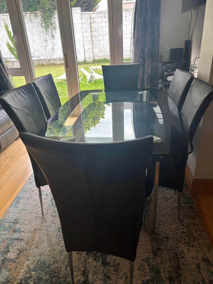 Pre Loved 6 Seater Dining Table with 6 Chairs - Image 1
