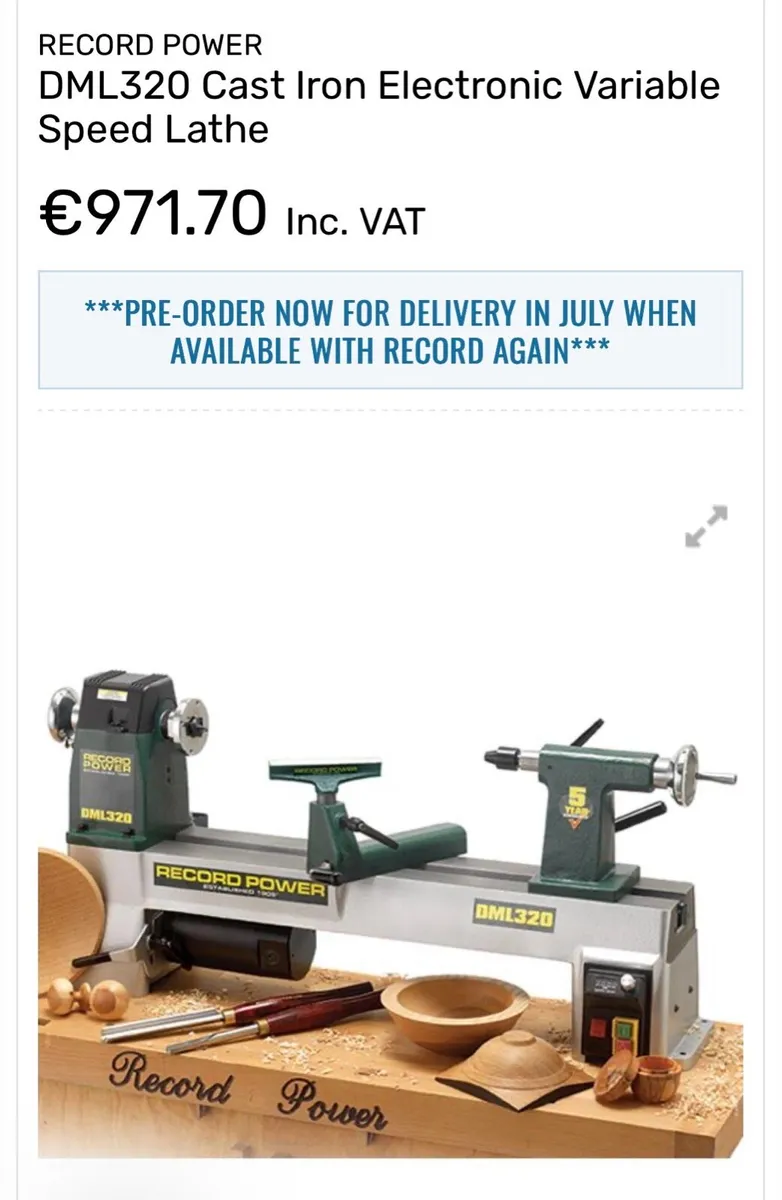 DML320 Cast Iron Electronic Variable Speed Lathe - Image 4