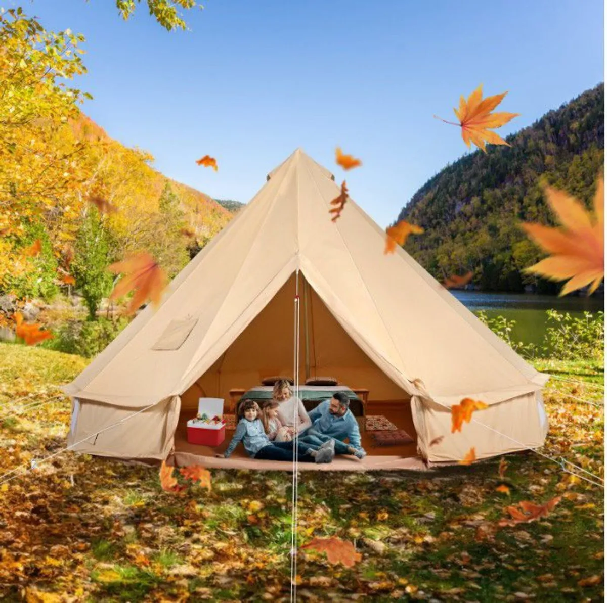 4 Seasons 4 m/13.12 ft Yurt Tent, Canvas Bell Tent - Image 4