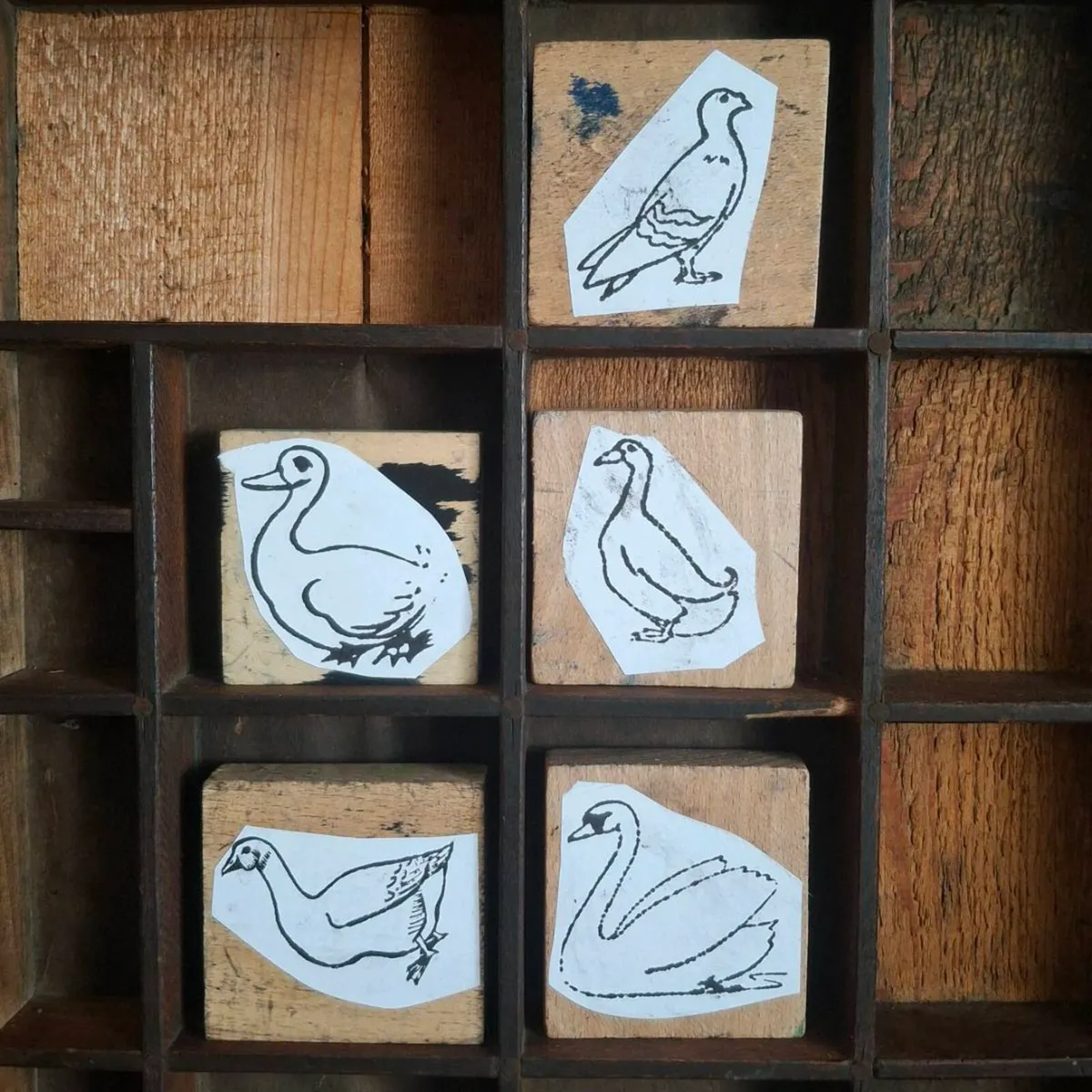 1970s French Birds Printer Blocks - Image 2