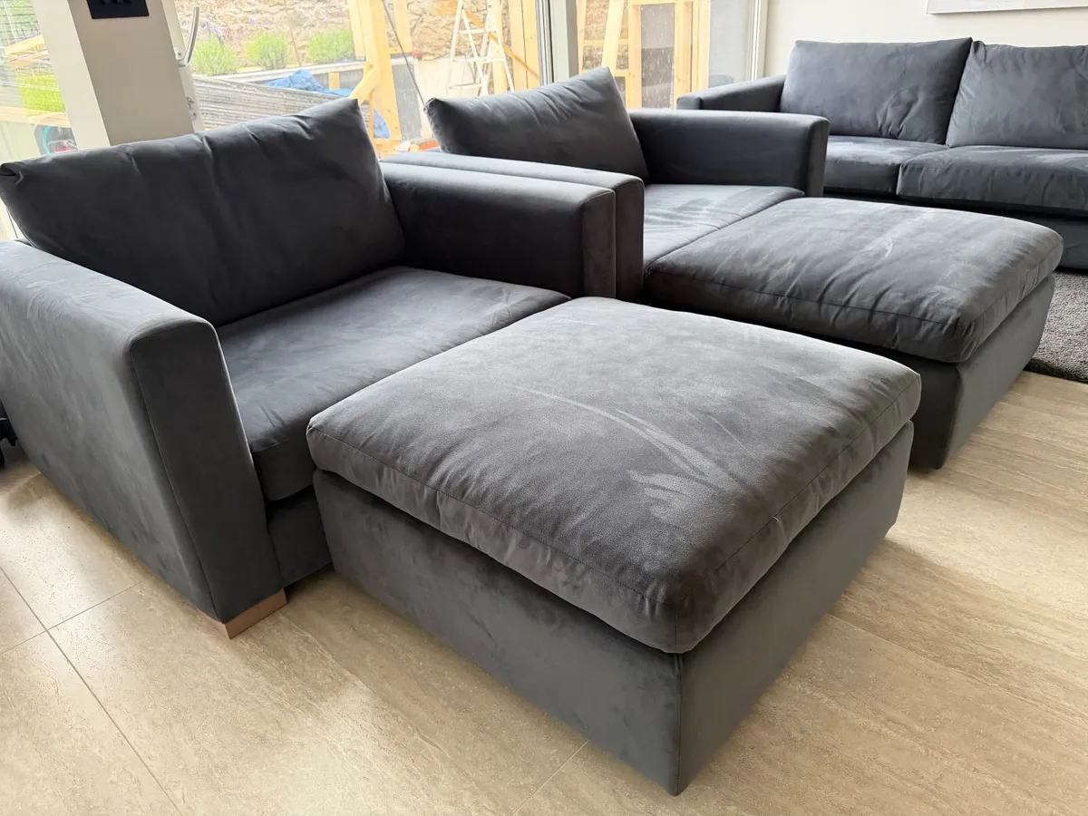 Sofa Large chaise  Chairs Footstools - Image 4